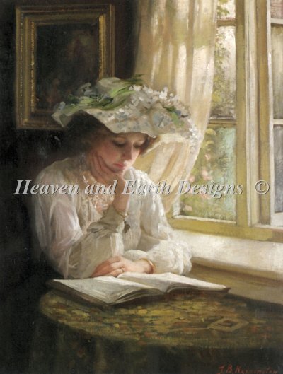 Diamond Painting Canvas - Mini Lady Reading By A Window